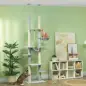 Árbol para Gatos de Suelo a Techo 225-255 cm con Hamacas Plataformas Juguete de Cuerda Bola de Juguete Gris