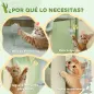 Árbol para Gatos de Suelo a Techo 225-255 cm con Hamacas Plataformas Juguete de Cuerda Bola de Juguete Gris