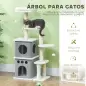 Rascador para Gatos 126 cm Torre para Gatos con Nidos Plataformas Bolas Colgantes y Postes de Sisal Crema