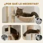 Árbol Rascador para Gatos Grande Altura 206 cm con Múltiples Niveles Cuevas Bolas Colgantes y Hamacas Beige