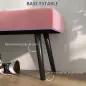 Taburete Pie de Cama Multifuncional con Pies de Acero y Asiento Acolchado para Entrada Pasillo 100x36x45 cm Rosa