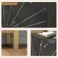 Aparador de Salón con 2 Armarios y Estante Interior Ajustable Buffet acabado Efecto Mármol 107x35x75 cm Negro y Dorado