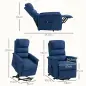 Sillón Relax Reclinable Eléctrico Levanta Personas con Mando a Distancia y Bolsillo Lateral Sillón Elevador Azul Oscuro