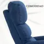 Sillón Relax Reclinable Eléctrico Levanta Personas con Mando a Distancia y Bolsillo Lateral Sillón Elevador Azul Oscuro