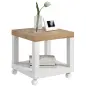 Mesa Auxiliar con Ruedas Estante Abierto Mesa para Sofá Sala Dormitorio 40x40x40 cm Natural y Blanco Mesa Auxiliar con Ruedas Estante Abierto Mesa para Sofá Sala Dormitorio 40x40x40 cm Natural y Blanco