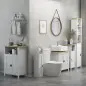 Columna de Baño Armario de Baño con Estantes Abiertos Puerta y Estante Ajustable Diseño Anti-vuelco 34x23x165 cm Blanco