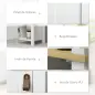 Columna de Baño Armario de Baño con Estantes Abiertos Puerta y Estante Ajustable Diseño Anti-vuelco 34x23x165 cm Blanco
