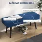 Taburete Pie de Cama Multifuncional con Pies de Acero y Asiento Acolchado para Entrada Pasillo 100x36x45 cm Azul Oscuro