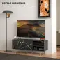 Mesa de TV con 2 Puertas Estante Ajustable y Efecto Mármol Mueble de TV para Salón para Televisores de 50 Pulgadas Negro