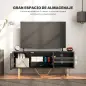 Mesa de TV con 2 Puertas Estante Ajustable y Efecto Mármol Mueble de TV para Salón para Televisores de 50 Pulgadas Negro