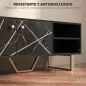 Mesa de TV con 2 Puertas Estante Ajustable y Efecto Mármol Mueble de TV para Salón para Televisores de 50 Pulgadas Negro