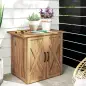 Caseta de Jardín Exterior de Madera con 2 Puertas Magnéticas para Almacenamiento de Herramientas 77x55x72 cm Marrón