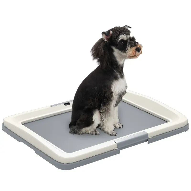 Inodoro para Perros con Bandeja para Entrenamiento de Cachorros en Exterior e Interior 63x48,5x6 cm Gris Inodoro para Perros con Bandeja para Entrenamiento de Cachorros en Exterior e Interior 63x48,5x6 cm Gris