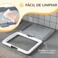 Inodoro para Perros con Bandeja para Entrenamiento de Cachorros en Exterior e Interior 63x48,5x6 cm Gris
