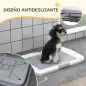 Inodoro para Perros con Bandeja para Entrenamiento de Cachorros en Exterior e Interior 63x48,5x6 cm Gris