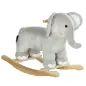 Caballo Balancín para Niños de 2-4 Años en Forma de Elefante con Sonido y Base de Madera Carga 40 kg 64,5x31x52 cm Gris