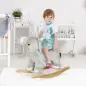 Caballo Balancín para Niños de 2-4 Años en Forma de Elefante con Sonido y Base de Madera Carga 40 kg 64,5x31x52 cm Gris
