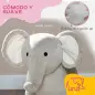 Caballo Balancín para Niños de 2-4 Años en Forma de Elefante con Sonido y Base de Madera Carga 40 kg 64,5x31x52 cm Gris