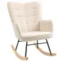 Silla Mecedora de Borreguito Sillón Balancín Oscilante 40° con Patas de Madera de Haya Carga 120 kg 71x98x101 cm Beige Silla Mecedora de Borreguito Sillón Balancín Oscilante 40° con Patas de Madera de Haya Carga 120 kg 71x98x101 cm Beige