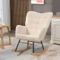 Silla Mecedora de Borreguito Sillón Balancín Oscilante 40° con Patas de Madera de Haya Carga 120 kg 71x98x101 cm Beige Silla Mecedora de Borreguito Sillón Balancín Oscilante 40° con Patas de Madera de Haya Carga 120 kg 71x98x101 cm Beige