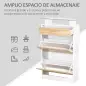 Mueble Zapatero Armario Zapatero con 3 Cajones Estante de Vidrio y Asa de Aluminio para Pasillo 60x24x105,5 cm Natural
