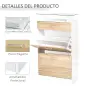 Mueble Zapatero Armario Zapatero con 3 Cajones Estante de Vidrio y Asa de Aluminio para Pasillo 60x24x105,5 cm Natural