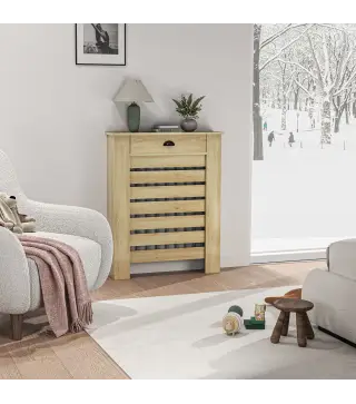 Cubre Radiadores de MDF con Cajón Cubierta para Radiador para Salón Dormitorio Pasillo 78x19x95,5 cm Roble