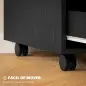Cajonera de Oficina con Ruedas 3 Cajones Cajonera para Escritorio Estudio 40x50x57,5 cm Negro