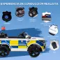 Coche Eléctrico Infantil de Policía Coche de Batería 12V con Mando a Distancia Bluetooth Luz USB Sirena Blanco