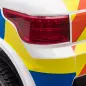 Coche Eléctrico Infantil de Policía Coche de Batería 12V con Mando a Distancia Bluetooth Luz USB Sirena Blanco