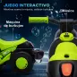 Moto Eléctrica para Niños de +2 Años con Función de Soplar Burbujas Faros Música Velocidad 3 km/h Carga 30 kg Verde