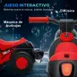 Moto Eléctrica para Niños de +2 Años con Función de Soplar Burbujas Faros Música Velocidad 3 km/h Carga 30 kg Rojo