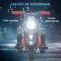 Moto Eléctrica para Niños de +2 Años con Función de Soplar Burbujas Faros Música Velocidad 3 km/h Carga 30 kg Rojo