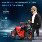 Moto Eléctrica para Niños de +2 Años con Función de Soplar Burbujas Faros Música Velocidad 3 km/h Carga 30 kg Rojo