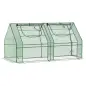 Invernadero de Exterior con Cubierta Doble Ventanas y Marco de Acero para Cultivar Plantas Flores 180x90x90 cm Verde