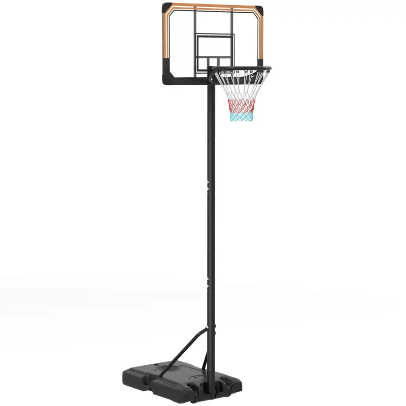 Canasta de Baloncesto de Exterior con Altura Ajustable 182-213 cm Ruedas Base Rellenable Negro