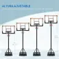 Canasta de Baloncesto de Exterior con Altura Ajustable 182-213 cm Ruedas Base Rellenable Negro