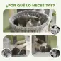 Árbol Rascador para Gatos Grande Altura 206 cm con Múltiples Niveles Cuevas Bolas Colgantes y Hamacas Gris