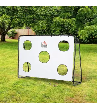 Portería de Fútbol para Niños con Lona de Precisión y Puntería para Entrenamiento y Perfeccionamiento 240x88x174 cm Blanco