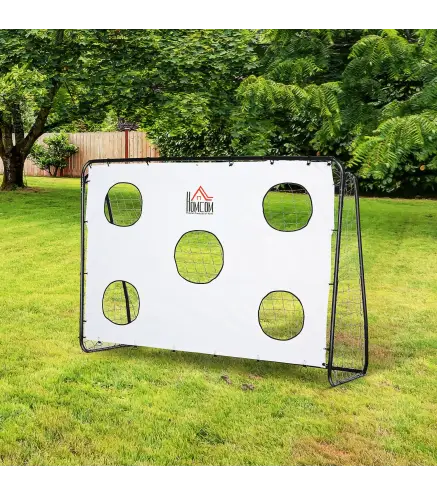 Portería de Fútbol para Niños con Lona de Precisión y Puntería para Entrenamiento y Perfeccionamiento 240x88x174 cm Blanco