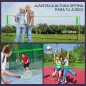 Red con Soporte con 2 Raquetas y 3 Volantes de Bádminton y 2 Palas y 2 Bolas de Pickleball y Pelota de Voleibol