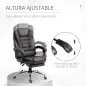 Silla de Escritorio con Reposapiés Silla Ejecutiva Giratoria con Altura Ajustable Tapizada en PU y Reposabrazos Café