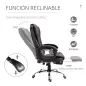 Silla de Escritorio con Reposapiés Silla Ejecutiva Giratoria con Altura Ajustable Tapizada en PU y Reposabrazos Café