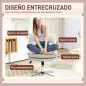 Silla de Oficina sin Brazos con Altura Ajustable Función de Basculante Base Cruzada y Asiento Amplio Gris Claro