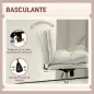 Silla de Oficina sin Brazos con Altura Ajustable Función de Basculante Base Cruzada y Asiento Amplio Gris Claro