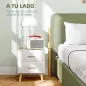 Mesitas de Noche de 2 Piezas con Cajones y Asas de Bambú Mesas Auxiliares para Salón Dormitorio Roble Mesitas de Noche de 2 Piezas con Cajones y Asas de Bambú Mesas Auxiliares para Salón Dormitorio Roble