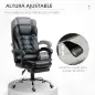 Silla de Escritorio con Reposapiés Silla Ejecutiva Giratoria con Altura Ajustable Tapizada en PU y Reposabrazos Negro