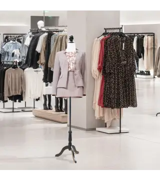 Maniquí Mujer Ajustable a 130-168 cm con Trípode de Madera 50 Alfileres de Colores para Fotografía de Moda Blanco