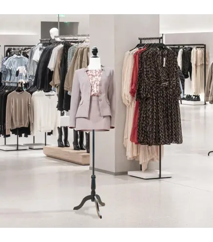 Maniquí Mujer Ajustable a 130-168 cm con Trípode de Madera 50 Alfileres de Colores para Fotografía de Moda Blanco