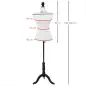 Maniquí Mujer Ajustable a 130-168 cm con Trípode de Madera 50 Alfileres de Colores para Fotografía de Moda Blanco